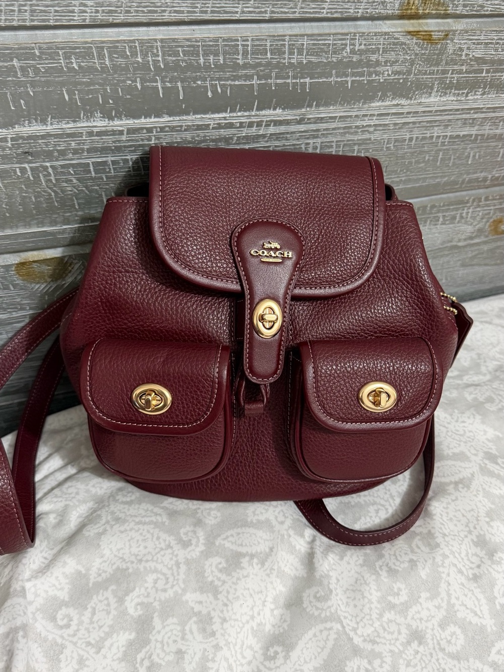 COACH Hadley Backpack Dark wine